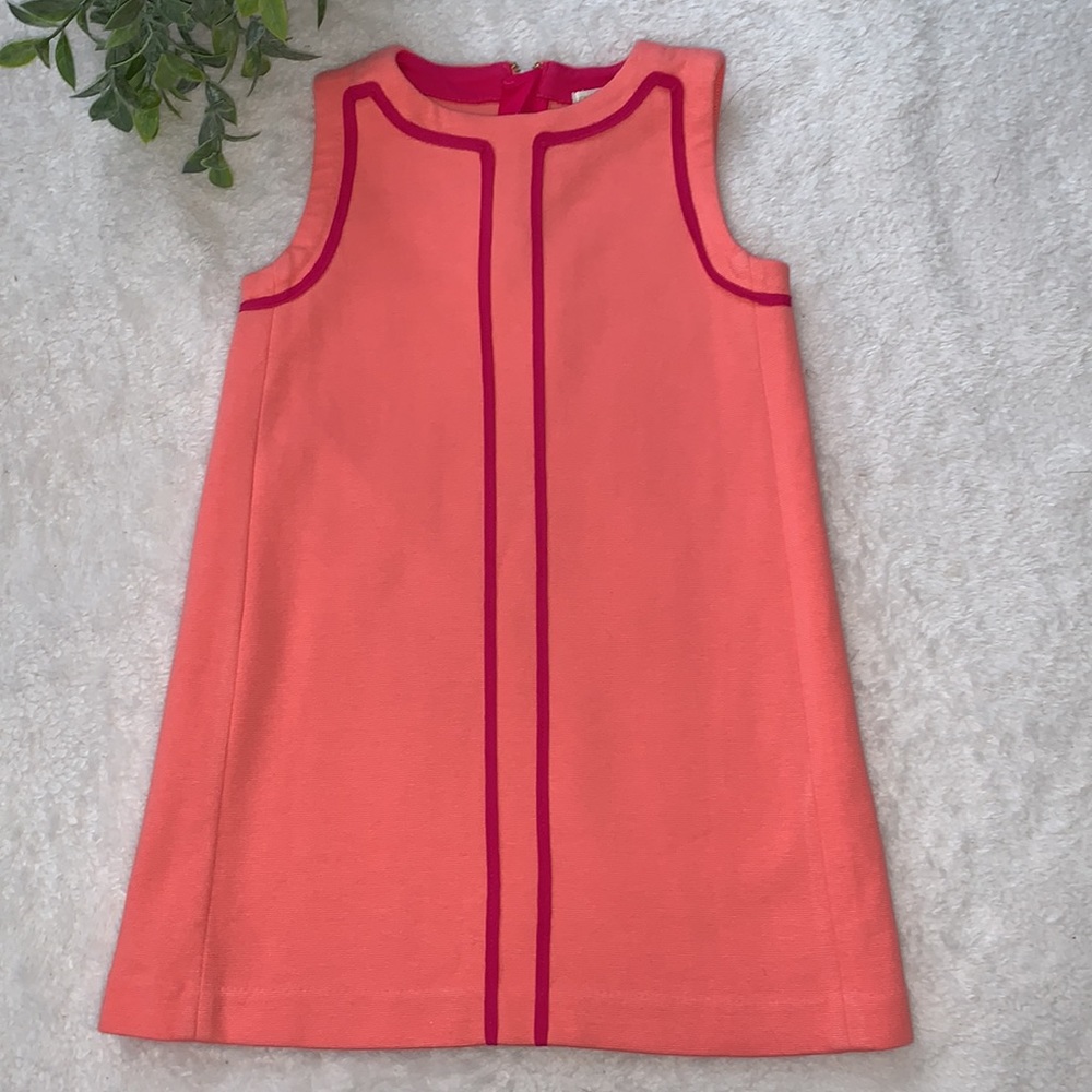 Crewcuts 😍Coral Pink Shift Dress Girls 4 EUC
